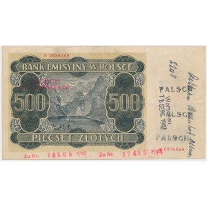500 złotych 1940 - fałszerstwo innego typu
