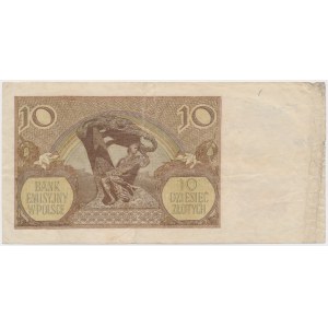 10 zloty 1940 - forgery with FALSCH EMISSIONSBANK stamp