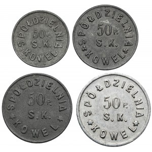 Kowel, 50. Pułk Strzelców Kresowych, 10-50 groszy i 1 złoty, zestaw (4szt)