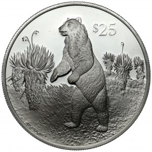 Panenské ostrovy, Elizabeth II, 25 USD 1993 - Medveď