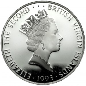 Panenské ostrovy, Elizabeth II, 25 USD 1993 - Medveď