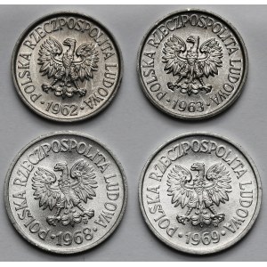 5-10 groszy 1962-1969, zestaw (4szt)
