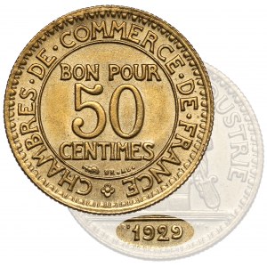 Francja, 50 centimes 1929 - rzadki