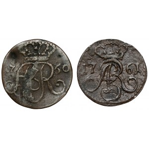 August III Sas, Szeląg Toruń 1760-1761, zestaw (2szt)