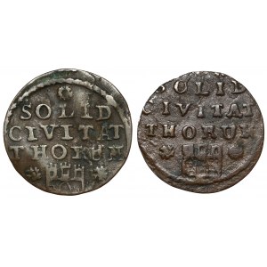 August III Sas, Szeląg Toruń 1760-1761, zestaw (2szt)