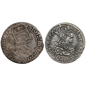 SIXTEEN (2pcs) Zg. III Vasa and John II Casimir