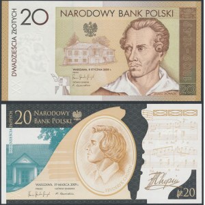 Banknoty kolekcjonerskie - J. Słowacki i F. Chopin (2szt)