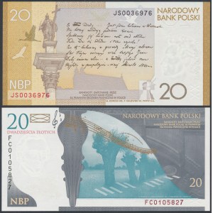 Collector banknotes - J. Slowacki and F. Chopin (2pcs)