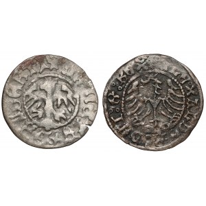 PÓŁGROSZE (2pcs) - Kazimierz IV Jagiellończyk and Aleksander Jagiellończyk, Półgrosz Kraków