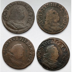 August III Saxon, 1755 pennies, set (4pcs)