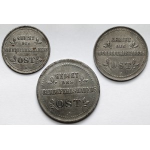 Ober-Ost. 1-3 kopecks 1916 A and J, set (3pcs)