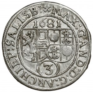 Austria, Salzburg, Max Gandolf von Kuenburg, 3 krajcary 1681