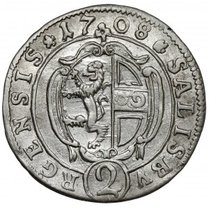 Rakousko, Salzburg, Johann Ernst von Thun, 2 krajcars 1708