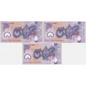 Papua-Nowa Gwinea, 5 Kina (2008-2016) - Polymers (3pcs)