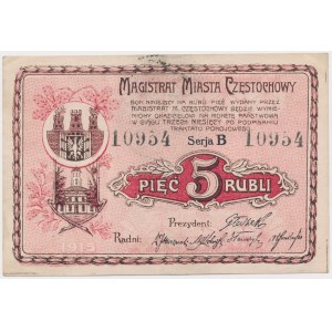 Częstochowa, 5 rubles 1915 - B