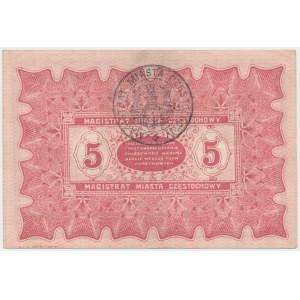 Częstochowa, 5 rubles 1915 - B