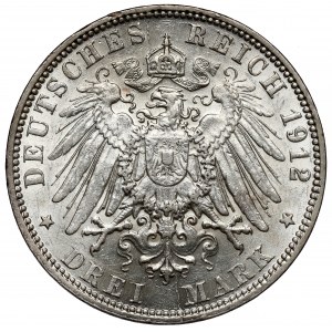 Hamburg, 3 marks 1912-J