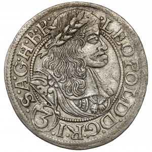 Slezsko, Leopold I, 3 krajcary 1668 SHS, Wrocław