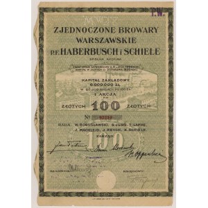 Zjednoczone Browary Warszawskie p.f. HABERBUSCH i SCHIELE, Em.1, 100 zł