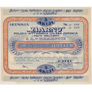 Polska Wytwórnia Chleba Zdrowia i Młyn Walcowy ZIARNO, 5x 10 zł 1928