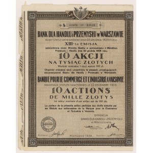 Bank dla Handlu i Przemysłu, Em.13, 10x 1.000 zł 1928