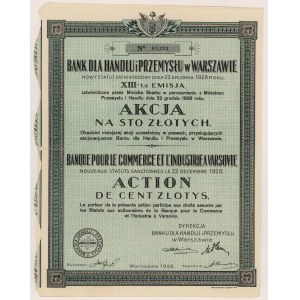 Bank dla Handlu i Przemysłu, Em.13, 100 zł 1928