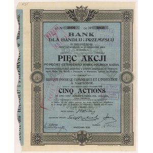Bank dla Handlu i Przemysłu, Em.5, 5 x 540 mkp 1920
