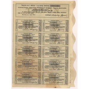 ZAWIERCIE Tow. Zakładów Przędzalni Bawełny..., Em.1, 100 zł 1929