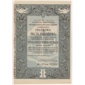 Zachodnio-Małopolska Akc. Sp. Naftowa i Gazowa, 5x 1 000 mkp 1923