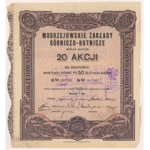 Modrzejowskie Zakłady Górniczo-Hutnicze, 20x 50 zł 1927