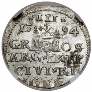 Zygmunt III Waza, Trojak Ryga 1594 - LIV - wczesny