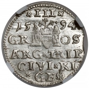 Sigismund III Vasa, Troika Riga 1594 - LI - trifoliate