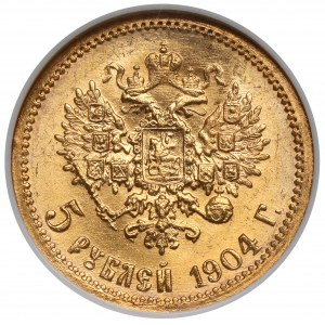 Rusko, Mikuláš II, 5 rubľov 1904
