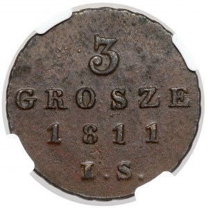 Księstwo Warszawskie, 3 grosze 1811 IS