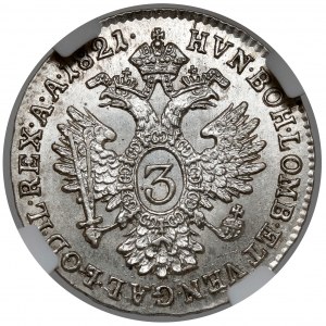 Österreich, Franz I., 3 krajcars 1821-A, Wien