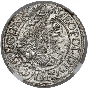 Silesia, Leopold I, 3 krajcary 1668 SHS, Wroclaw, Poland