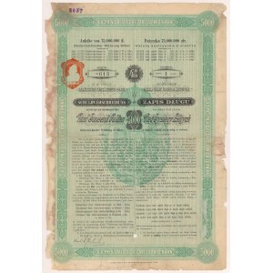 Galician Railway of Karl Ludwig, Debt Record (bond) for 5,000 zlotys 1890