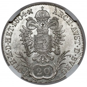 Rakúsko, František II, 20 krajcars 1804-A, Viedeň