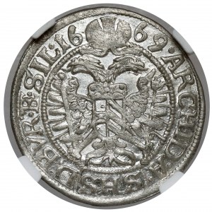 Śląsk, Leopold I, 3 krajcary 1669 SHS, Wrocław