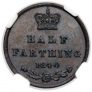 Spojené kráľovstvo, Victoria, 1/2 farthing 1844