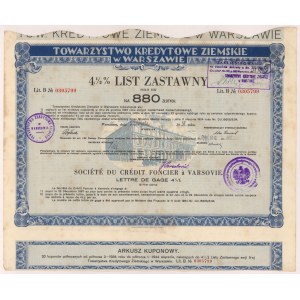 Warsaw, TKZ, Pledge letter 880 zloty 1935