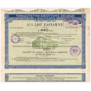 Warsaw, TKZ, Pledge letter 440 zloty 1935