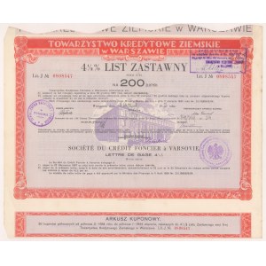 Warszawa, TKZ, List zastawny 200 zł 1936