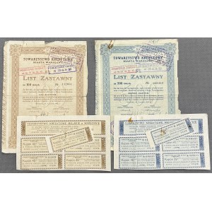 Warsaw, TKM Pledge Letters 100 and 500 zloty 1926 (2pcs)