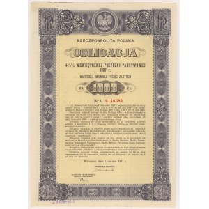 4.5% Fire. Internal 1937, Bond for 1,000 zlotys - C series