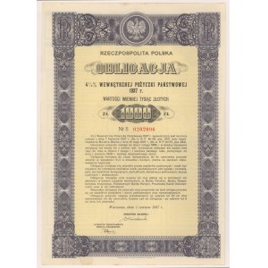 4.5% Poż. Wewnętrzna 1937, Obligacja na 1.000 zł - seria S