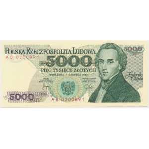 5,000 zloty 1982 - AB