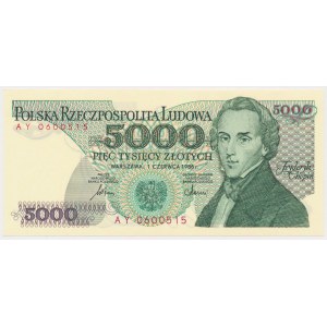 5,000 zloty 1986 - AY