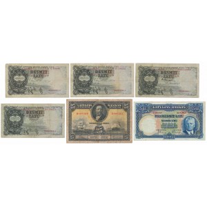 Łotwa, zestaw banknotów MIX (6szt)