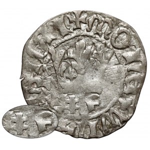 Ladislaus II Jagiello, Half-penny Cracow - marks ‡F - RARE
